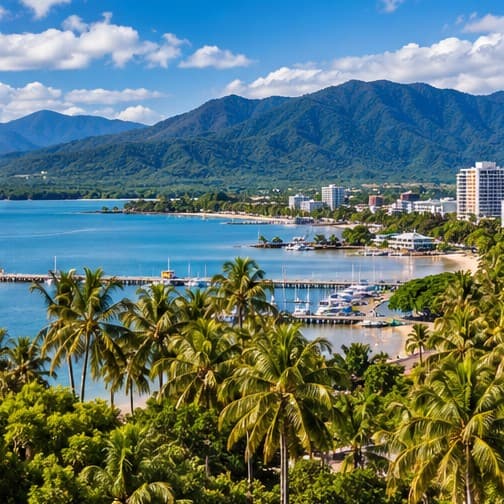 Cairns, QLD — editorial illustration, not a photograph