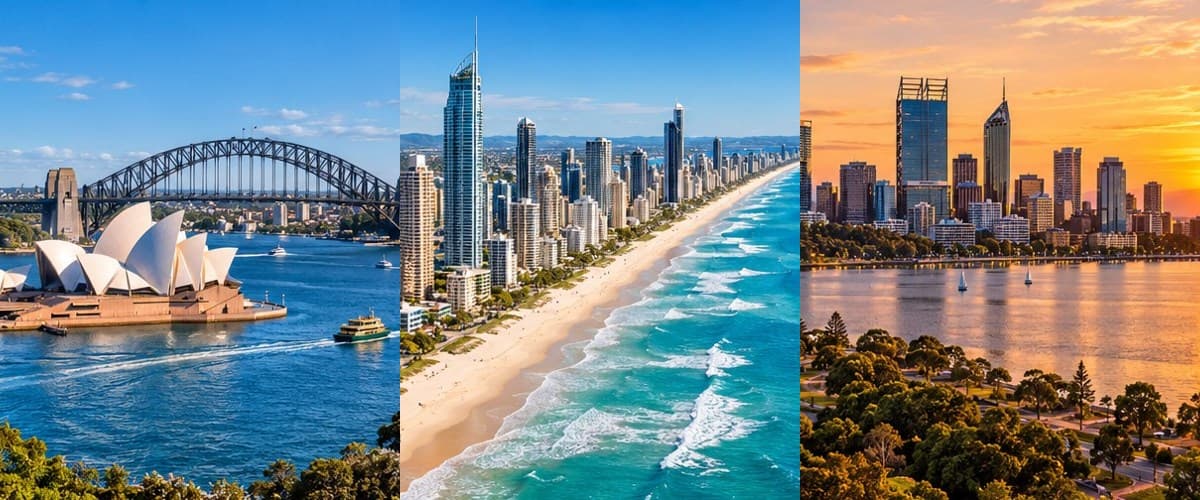 Illustrated comparison of Australian cities for a working holiday