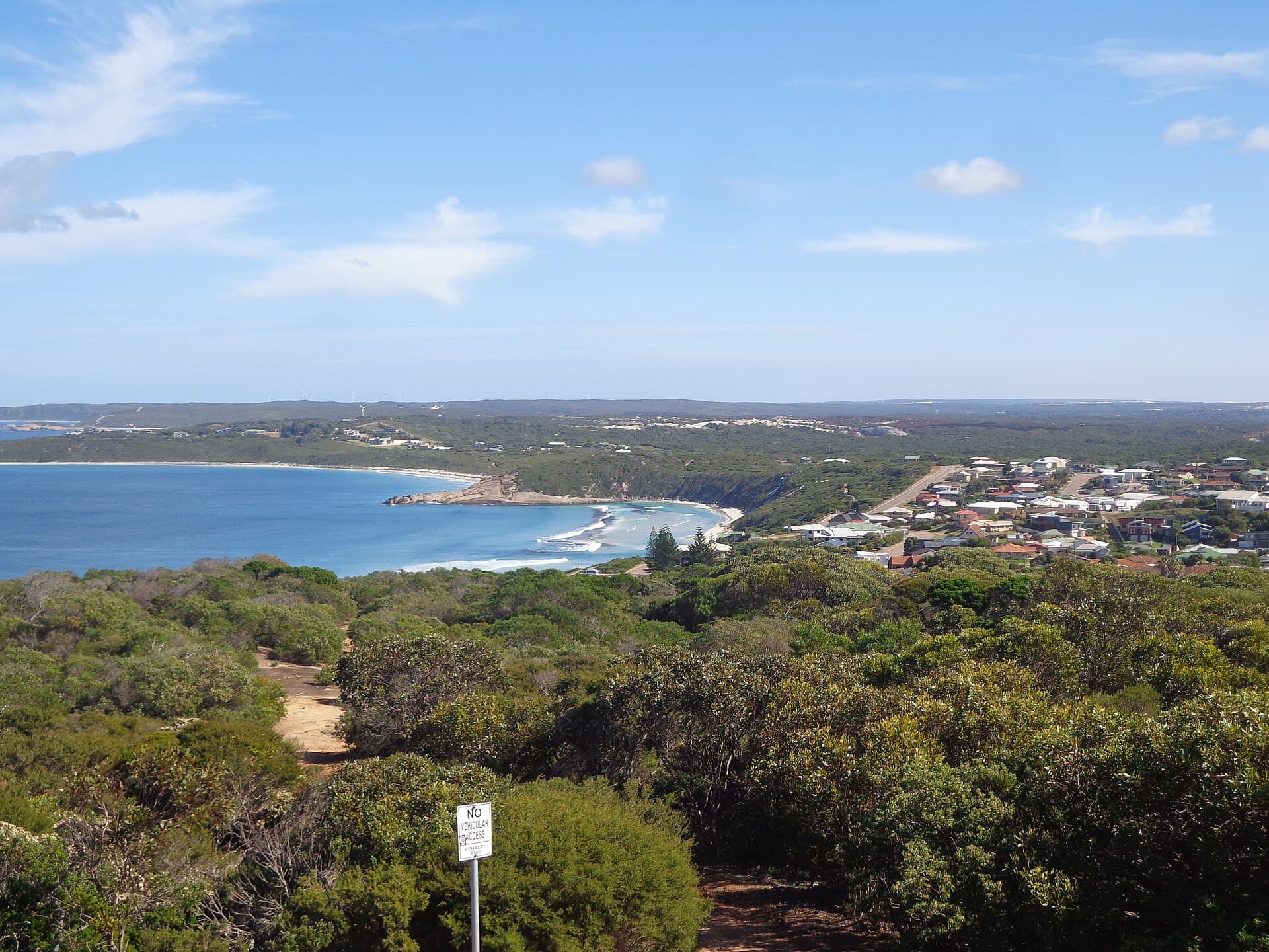 West Beach and the Esperance town coastline from Rotary Lookout